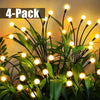 GLOWEEVEE 8 LED Solar Firefly Garden Lights - 4 Pack for Festive Outdoor Decor