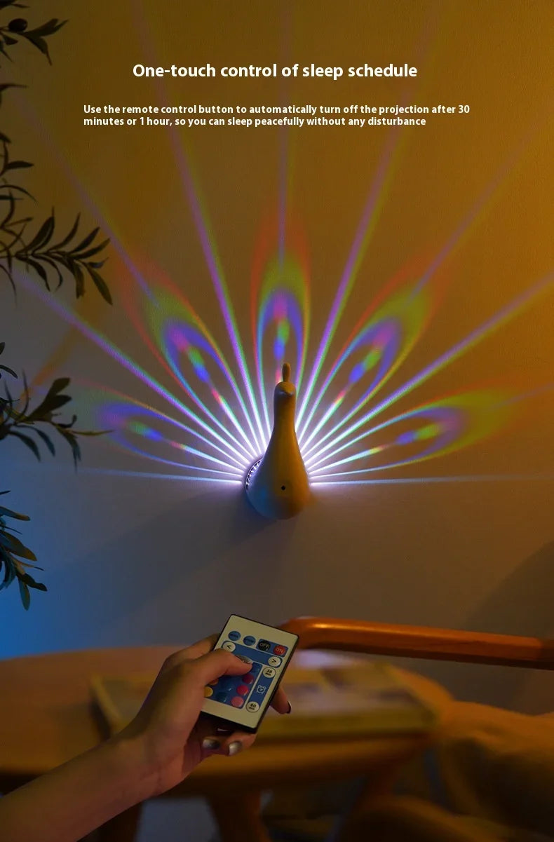 GLOWEEVEE Peacock Projection Lamp