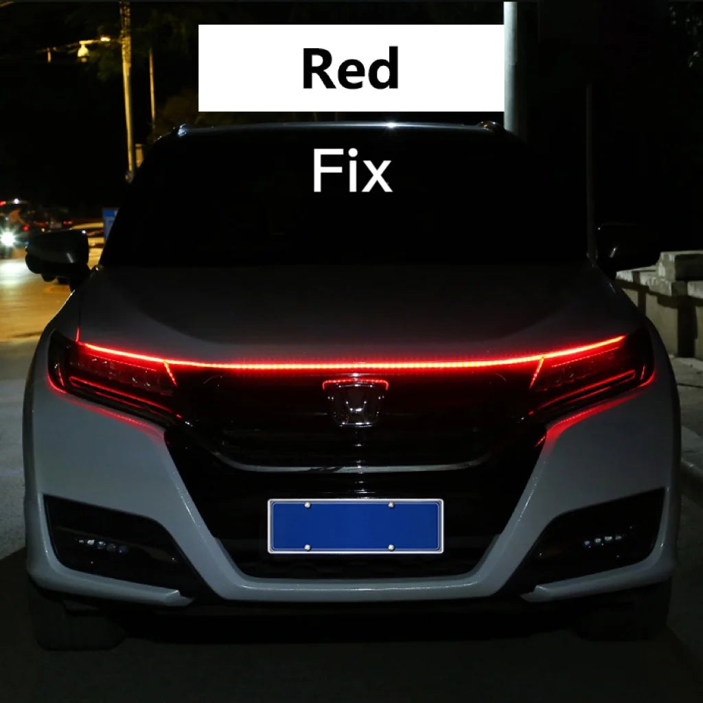 GLOWEEVEE LED Daytime Running Light Scan Starting Car Hood Decorative Lights DRL Auto Engine Hood Guide Decorative Ambient Lamp 12V