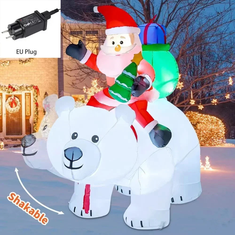 GLOWEEVEE Christmas Large White Bear Inflatable