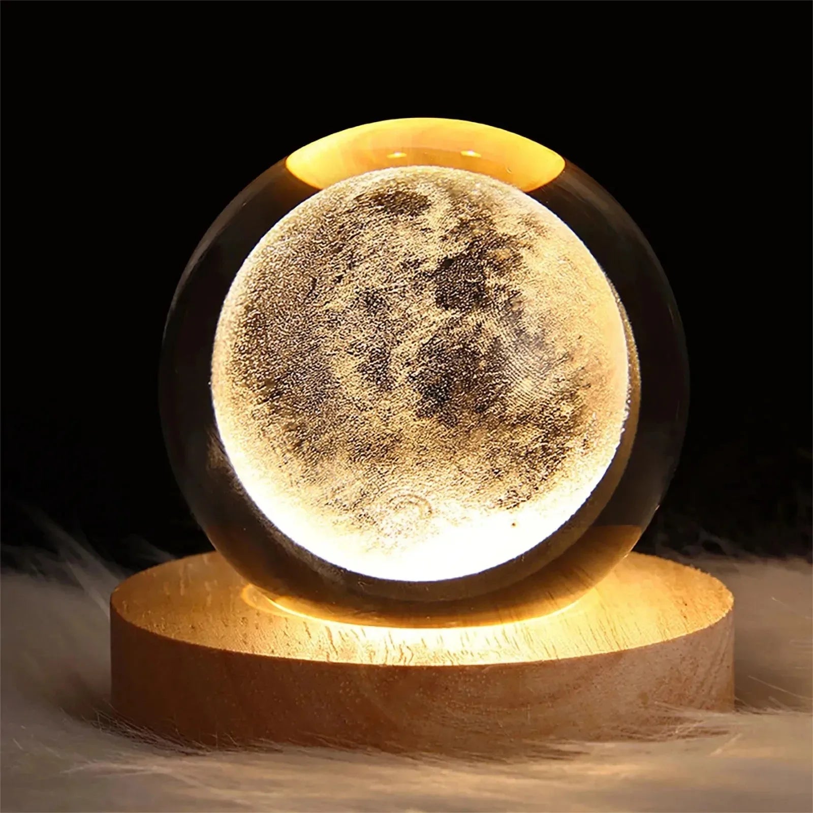 GLOWEEVEE 3D Crystal Ball Lamp with Galaxy and Planetary Projections USB Night Light for Cozy Atmosphere plasma ball