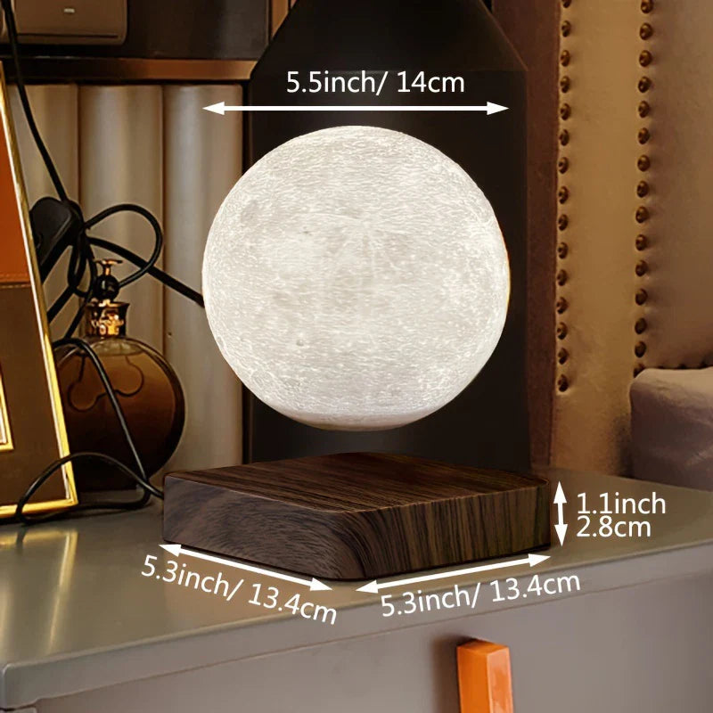 GLOWEEVEE Levitating Moon Table Lamp, Magnetic Floating Night Light