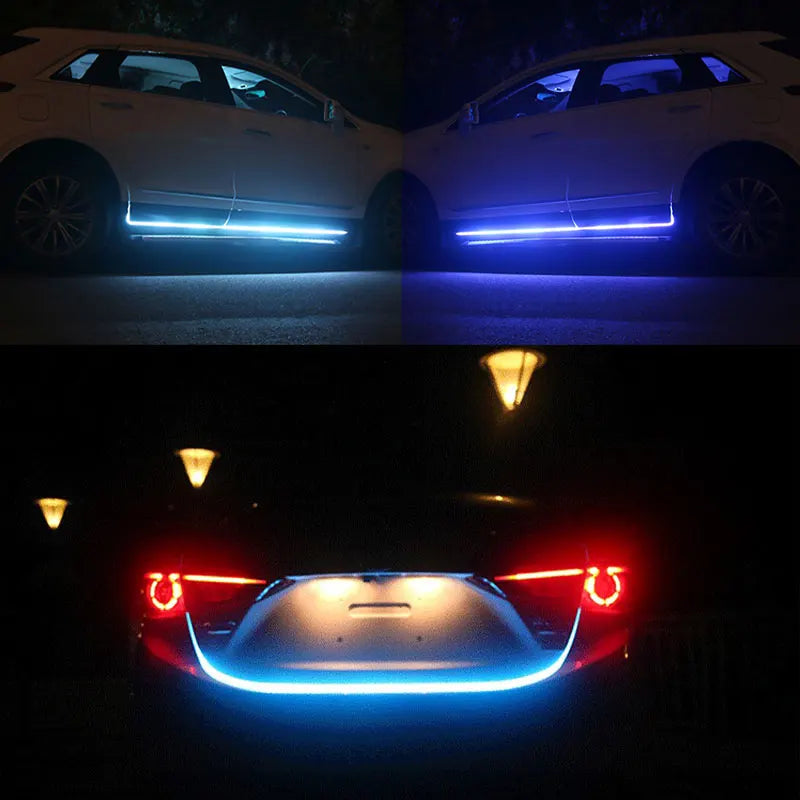 GLOWEEVEE LED Daytime Running Light Scan Starting Car Hood Decorative Lights DRL Auto Engine Hood Guide Decorative Ambient Lamp 12V