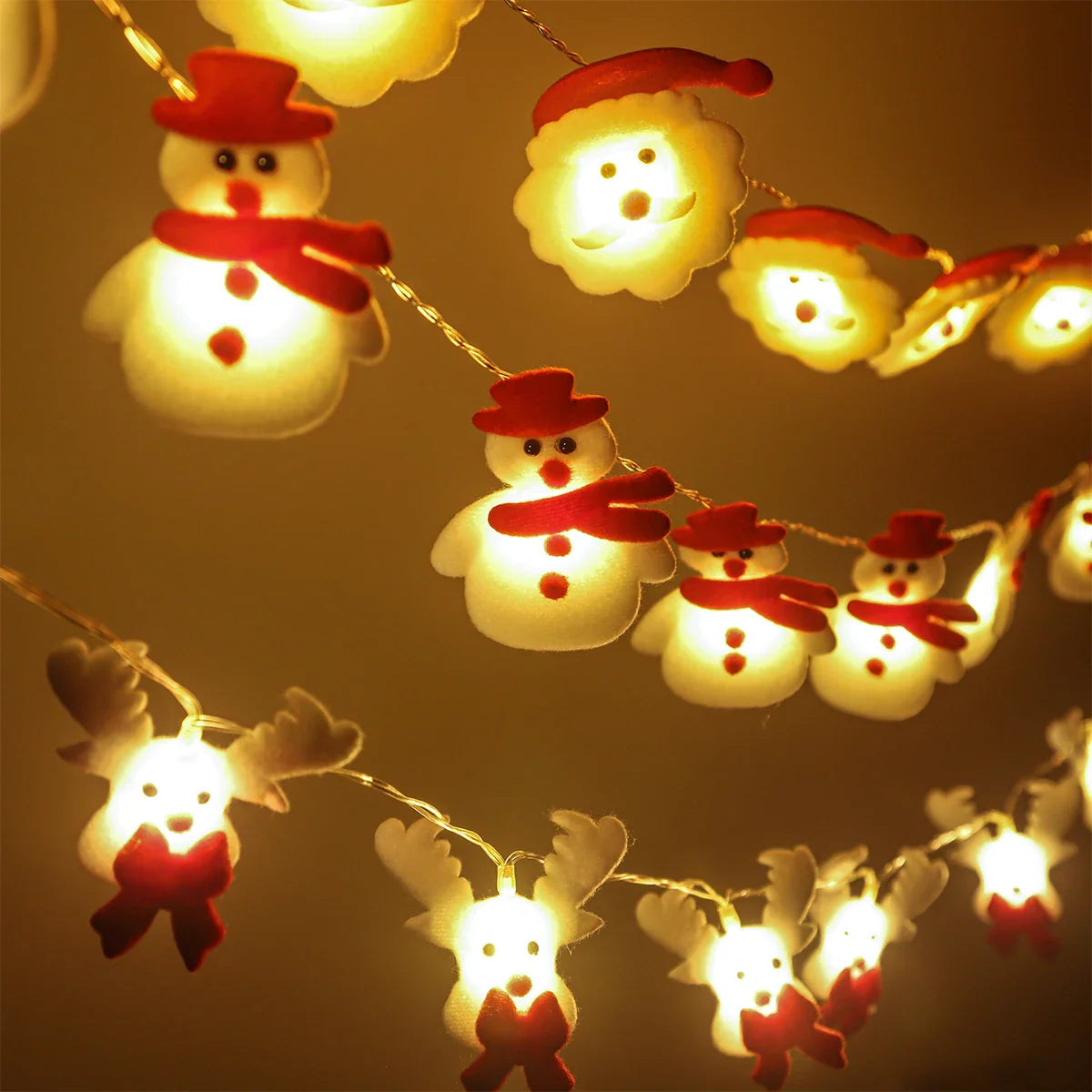 GLOWEEVEE Snowman Christmas LED Garland