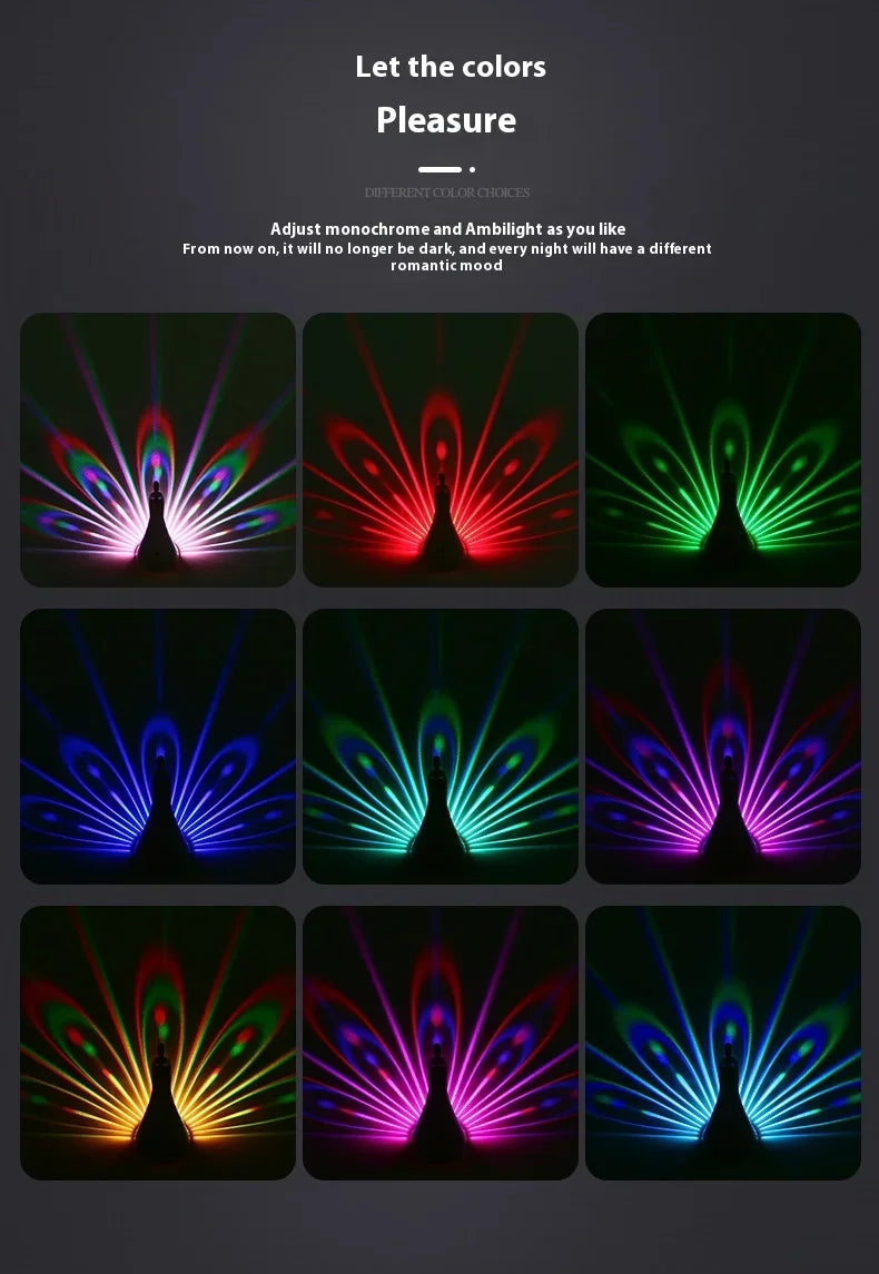 GLOWEEVEE Peacock Projection Lamp