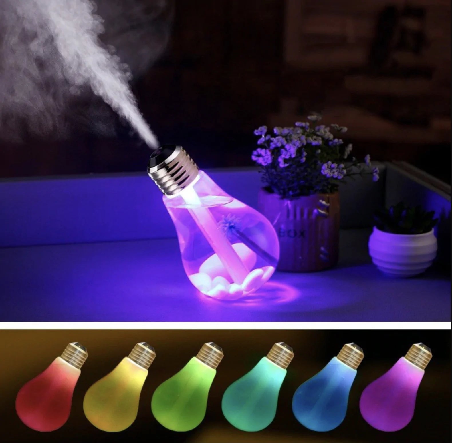 GLOWEEVEE Light Bulb Air Humidifier With Light