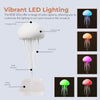 GLOWEEVEE RGB Gradient Jellyfish Bedside Lamp Rechargeable Desk Lamp with Dancing Legs and Touch Sensor Voice Control