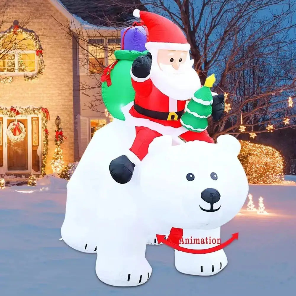 GLOWEEVEE Christmas Large White Bear Inflatable