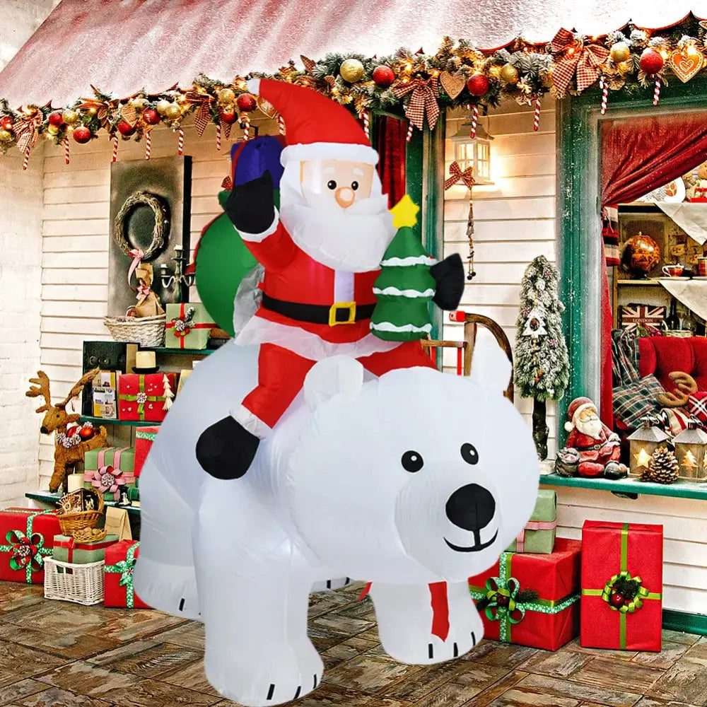 GLOWEEVEE Christmas Large White Bear Inflatable