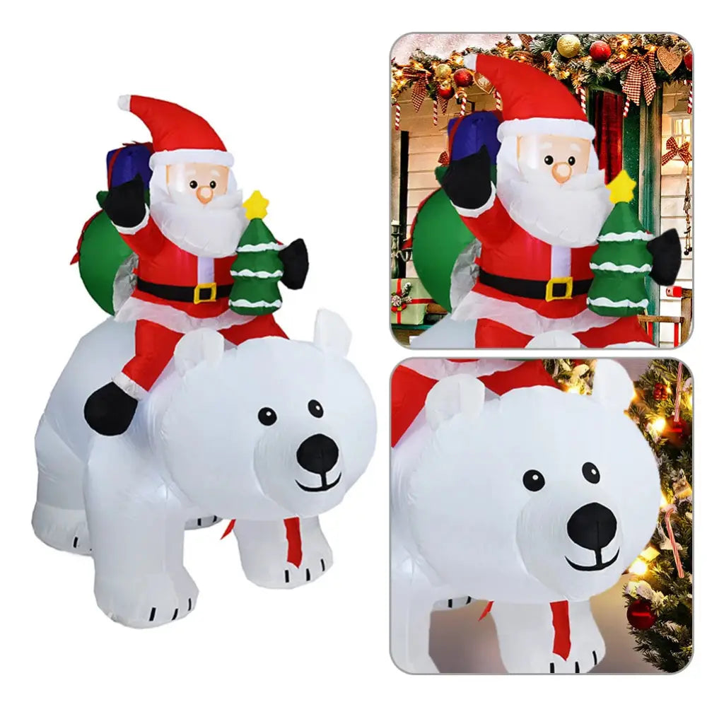 GLOWEEVEE Christmas Large White Bear Inflatable