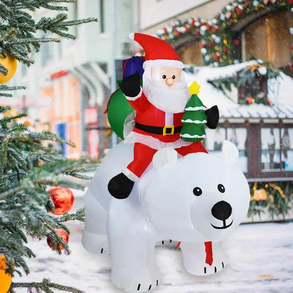 GLOWEEVEE Christmas Large White Bear Inflatable