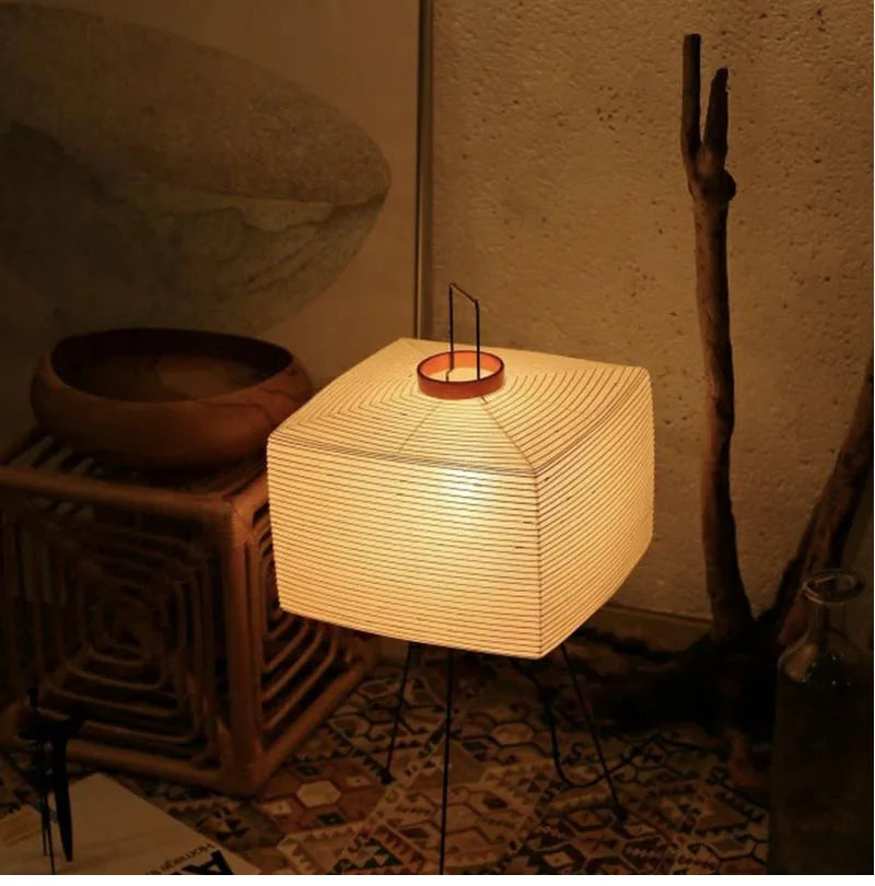 GLOWEEVEE Japanese Creative Paper Tripod Floor Lamp